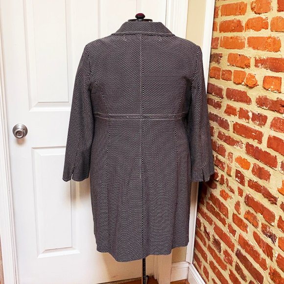 I.E. Woman Black & White Mid-Length Coat - Picture 5 of 8